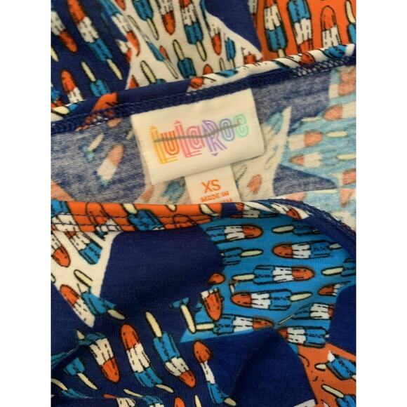 Lularoe  Blue Red White Americana Stars Tunic Shirt XS - Picture 4 of 8